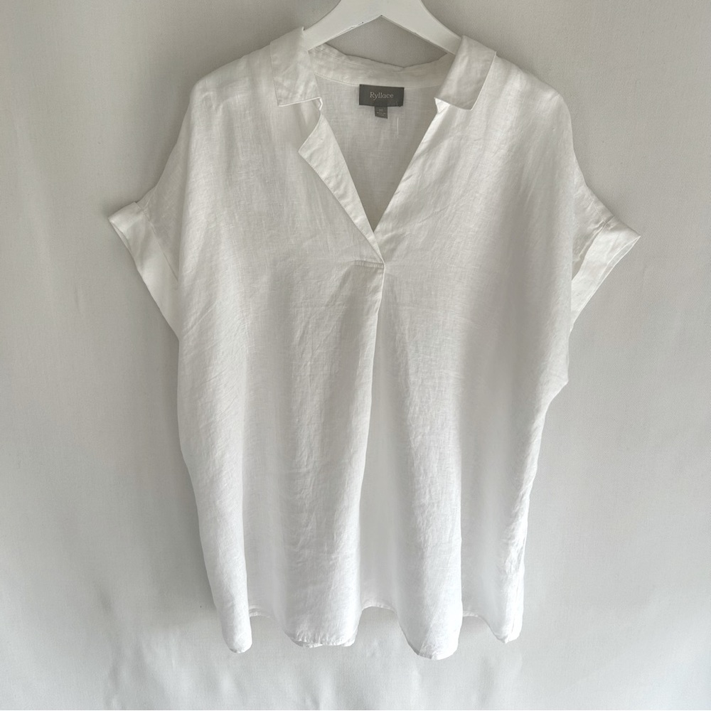 Ryllace White Linen Women's Top Size 20